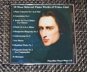 Franz Liszt 10 Most Beloved Player Pianos Solos CD Floppy Disk or USB Media - Picture 1 of 18