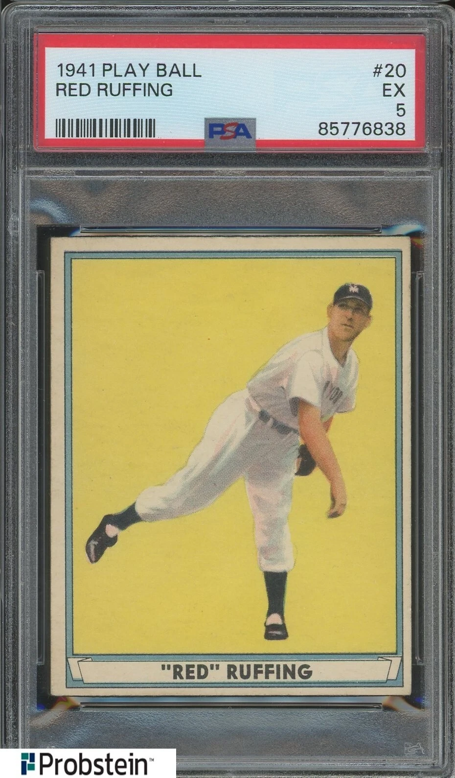 1941 Play Ball Playball #20 Red Ruffing New York Yankees HOF PSA 5 EX