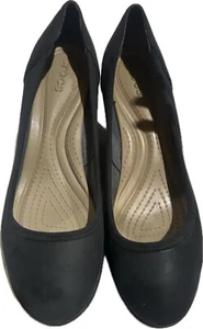 Crocs Women's Size 10 Black Wedge Pumps- Closed Toe, Comfort Dress Shoe - Picture 1 of 11
