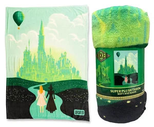 WICKED Movie BLANKET One Short Day Green Soft Plush Throw 46x60 New 2024 NWT - Picture 1 of 8