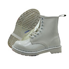 Dr Doc Martens 1460 Mono Patent Leather Lace Up Boots Womens 6 White 26728