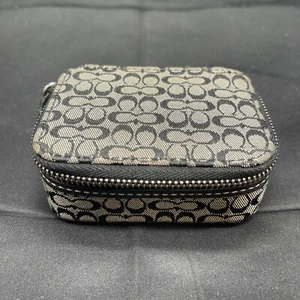 Coach Signature Canvas Beige & Black Pill Box Case Only Missing Bottles - Picture 1 of 5