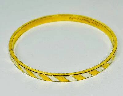 Kate Spade New York - “Get Carried Away” White Striped Bangle Bracelet - Image 1 of 4