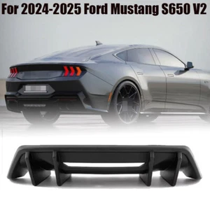 Matte Black Shark Fin Rear Bumper Diffuser For 2024-2025 Ford Mustang S650 V2 - Picture 1 of 9