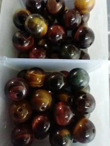 Natural Tiger's Eye Gemstone Round Spacer Loose Beads about 70 x 8mm bead Tiger - Picture 1 of 1