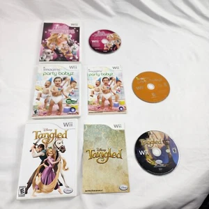 Nintendo Wii Game Lot of 3: Barbie Groom & Glam - Tangled - Imagine Party Babyz - Picture 1 of 6