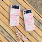 Bowknot Pink IMD Bead Chain Soft Phone Cover Case For Samsung Galaxy Z Flip 3/4