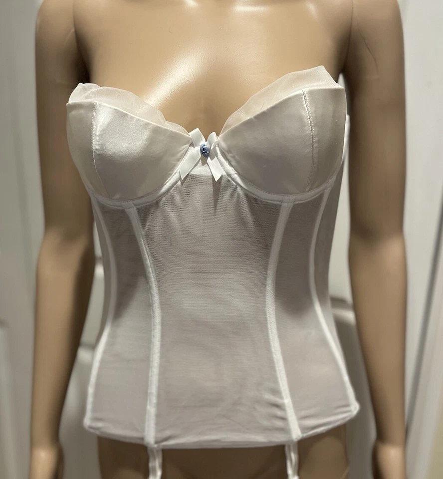 Sexy Corsé Jezabel Blanco Transparente Satén 34B Foto 1 de 4