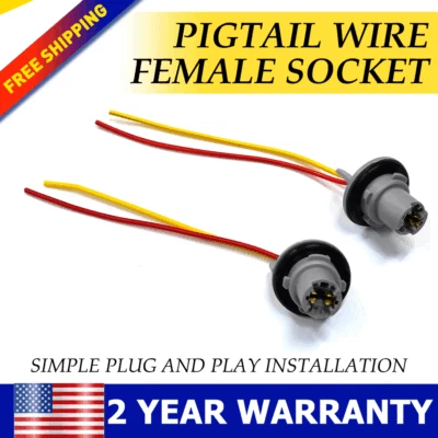 2* 194 168 Bulb Turn Signal Socket Connector Pigtail Harness Wire Plug Connector - Image 1 of 4