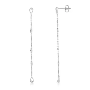 Zertifizierte 14K Gold 0,1ct natürlicher Diamant Meterware Hänger Station Ohrhänger - Bild 1 von 5