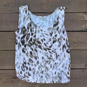 Easywear by Chico's Women's Tank Top Blouse Shirt Size 1 Small Tie Die Leoprad - Picture 1 of 6