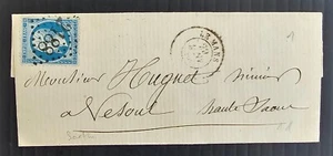 1866 France Entire ties 20c stamp cd Le Mans-Vesoul - Picture 1 of 4