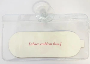 Emblem / parking permit holder with pocket and strong suction Cup (8 x 4") - Foto 1 di 5