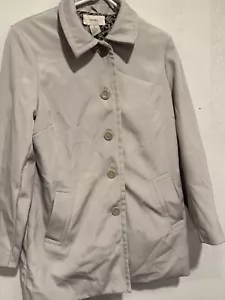 Merona Beige Long Sleeve Collar Button Down Coat Size M Women Academia - Picture 1 of 4