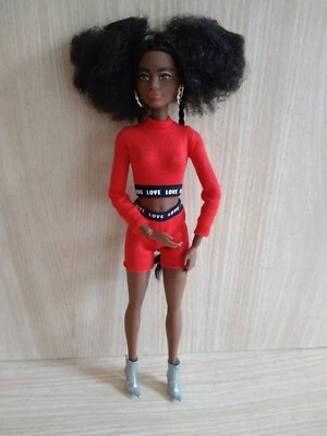 Barbie Articulated African American Fashionistas Doll with Afro Hair in Red - Image 1 of 2