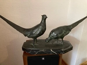 Originale Bronze Prof. Otto Poertzel, Fasanenpaar, signiert - Bild 1 von 7