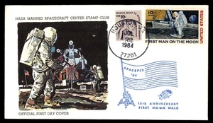 Mayfairstamps US FDC 1984 First Man on Moon Astronaut Spacepex First Day Cover a - Picture 1 of 2