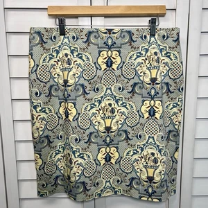 Falda lápiz de algodón elástico estampado victoriano Talbots para mujer talla 18’s - Imagen 1 de 7