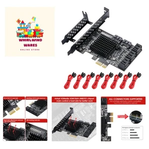 PCIe 8-Port SATA Card with 8 Cables and Low Profile Bracket, 6Gbps SATA 3.0 P... - Picture 1 of 9