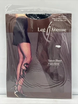 Leg Avenue Dragon Tattoo Black Sheer Pantyhose 9910 OSFM - HALLOWEEN -FREE  SHIP - Image 1 of 2