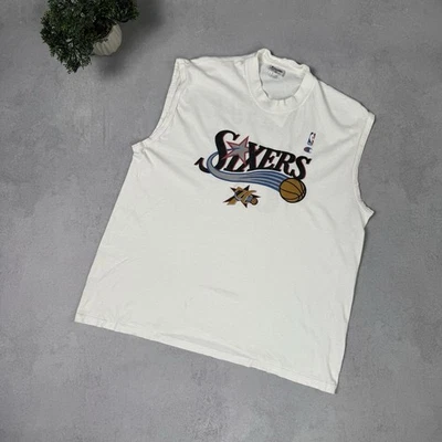Camiseta sin mangas vintage Champion Allen Iverson 76ers blanca baloncesto NBA talla XL Foto 1 de 4