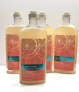 4 Bath & Body Works Aromatherapy BOOST TANGELO WOODS Energy Body Wash Foam Bath - Picture 1 of 2