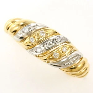 Platinum 900 18K Yellow gold ring 12 size Diamond About3.5g Free shipping Used - Picture 1 of 7