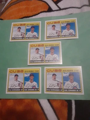 5 2016 Topps Heritage Rookie Stars #161 Kyle Schwarber / Edwards Jr SP ROOKIE RC - Image 1 of 4