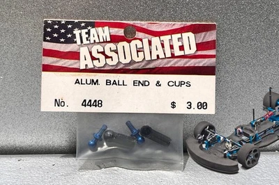 Team Associated RC10R5 1:10 Aluminum Ball Ends & Cups BLUE #4448 BRAND NEW RC10 - Image 1 of 2