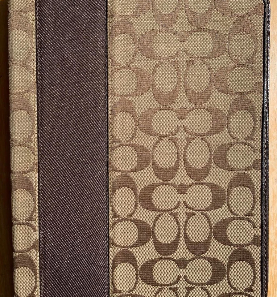 Coach iPad Cover, Folio Tablet Case w Leather Trim, Brown C Monogram, Canvas - Image 1 of 4