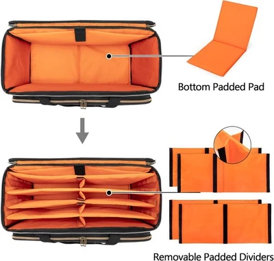 TRUNAB DJ Gig Cable & Accessory Bag with Laptop Sleeve, Removable Dividers, Padded Base
