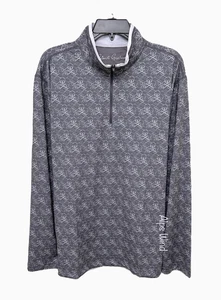 Maglione uomo Robert Graham Clubhouse Iron Skull classico quarto zip grigio XL NUOVO CON ETICHETTE - Foto 1 di 8