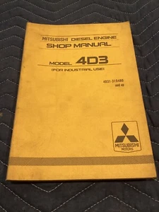 ORIGINAL MITSUBISHI DIESEL ENGINE MODEL 4D3 4D30 4D31 SERVICE REPAIR MANUAL - Picture 1 of 5