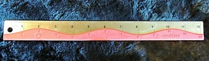 Ruler Standard & Metric 1/32" x 12" (1mm x 30cm) Metal & Red Rubber Westcott New - Picture 1 of 2