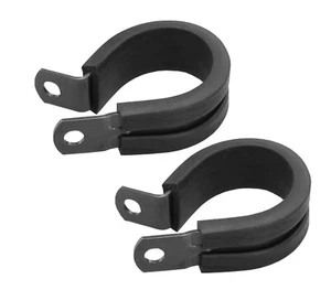 AN-AN PTFE 12,7mm 1/2" Geflecht Schlauch Rohr P KLEMME CLIP Fitting Adapter SCHWARZ x2 - Bild 1 von 2