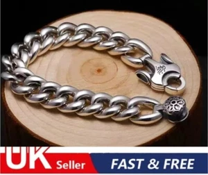 MENS Stainless Steel HEAVY WIDE 10mm Solid Steel Miami Cuban Curb Chain Bracelet - Picture 1 of 5