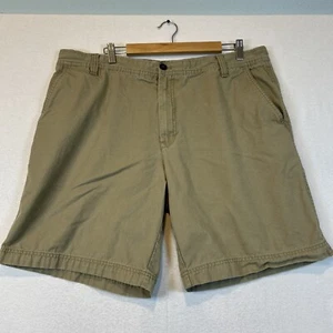 Izod Saltwater Mens Cargo Shorts 40 Waist Beige Casual Pockets Flat Front - Picture 1 of 7