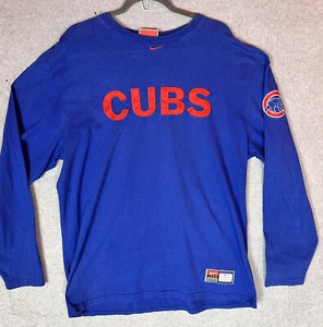 Vintage 90s NIKE TEAM Chicago Cubs Center Swoosh Hoodie Sweatshirt Embroidered - Picture 1 of 9