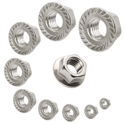 Sperrzahnmutter Flanschmuttern Edelstahl V2A Sicherungsmutter DIN 6923 M3 - M16 - Bild 1 von 4