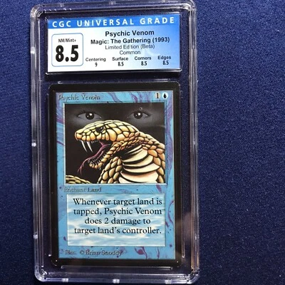 MTG Beta Psychic Venom CGC 8.5 Quad+ NM/Mint+ (Mint centering) 1993 - Image 1 of 2