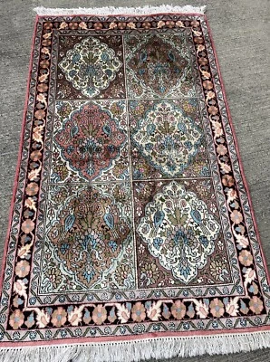 Tapis Soie 160x95cm Kashmir  Teppe teppich rugs Silk alfombra シルクカーペット Cachemire - Photo 1/4