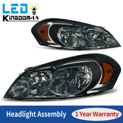 Faros para Chevy Impala 06-07 Monte Carlo 2006-2013 negro lentes de humo lámparas Foto 1 de 4