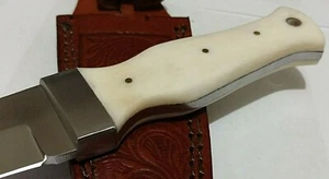 GENUINE CATTLE BONE DAGGER HUNTING BOWIE KNIFE W/ SHEATH CASE BOOT KNIFE ! - Picture 1 of 6