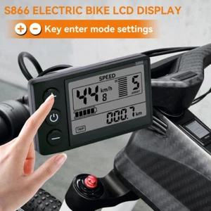 Bicicleta Eléctrica 24V 36V 48V S866 Pantalla LCD Medidor Panel de Control con Impermeable - Imagen 1 de 13