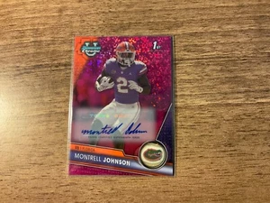 2023 Bowman Chrome U Football Montrell Johnson Fuchsia Refractor Auto 92/150 SP - Picture 1 of 2