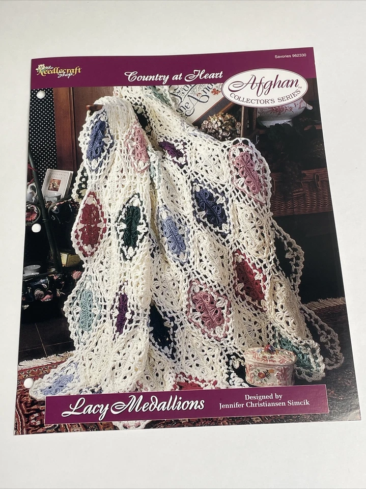 Lacy Medallions Country Afghan  Crochet Pattern Needlecraft Shop - Image 1 of 4