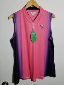 NWT WOMEN'S GREG NORMAN S/L POLO, SIZE: XS, COLOR: PENY (PINK MULTI)J508 - Picture 1 of 3