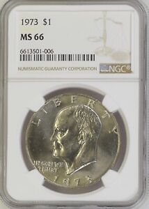 1973 $1  Eisenhower  Dollar NGC MS66  6613501-006