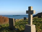 Photo 6x4 Gravestones at Llanbadrig Churchyard The island in the backgrou c2009