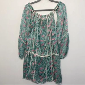 Poupette St. Barth 100% Silk Floral Mini Dress Cover Up 2 - Picture 1 of 8